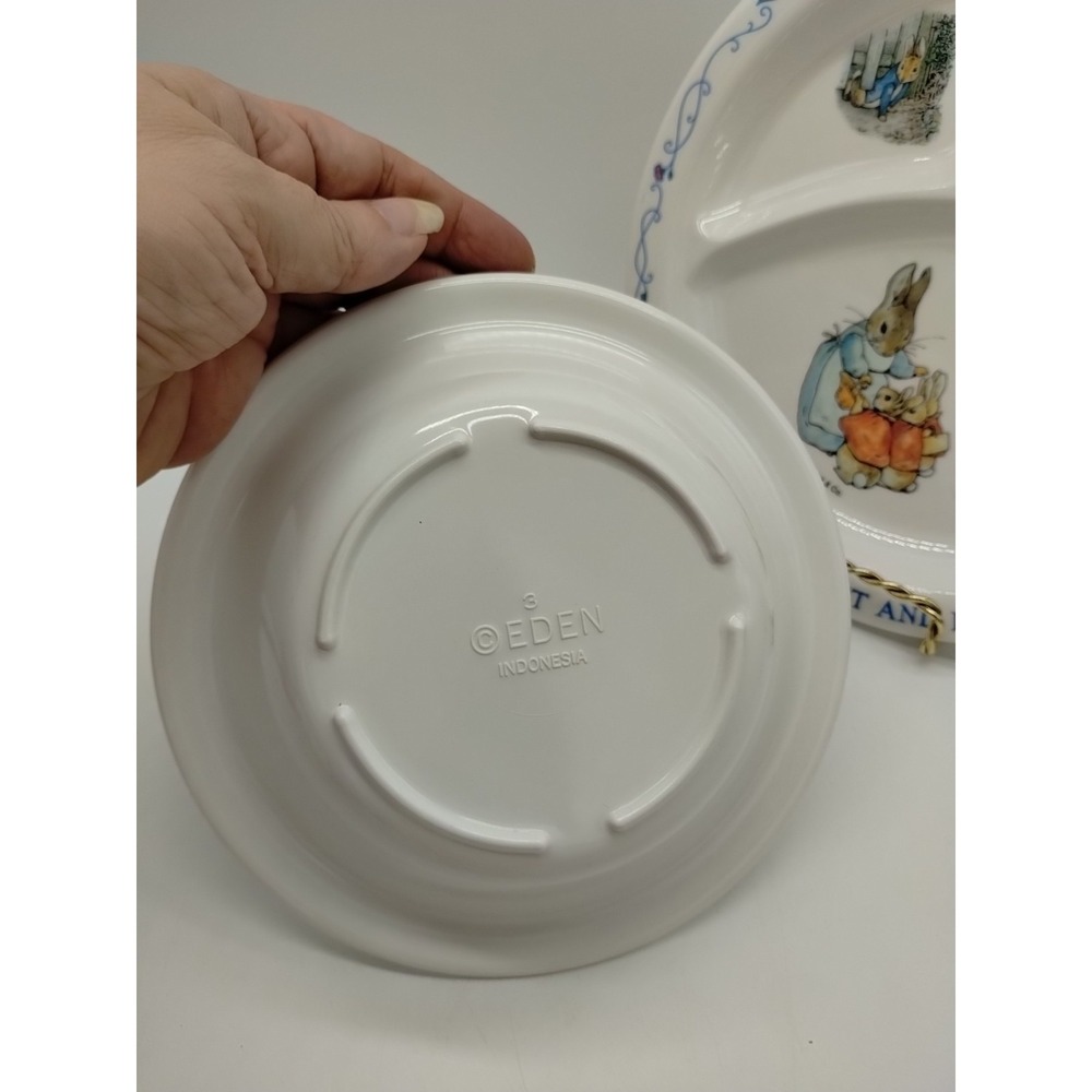 Vintage Eden Melamine Peter Rabbit And Friends Divided Plate & Bowl Child's - Picture 4 of 9